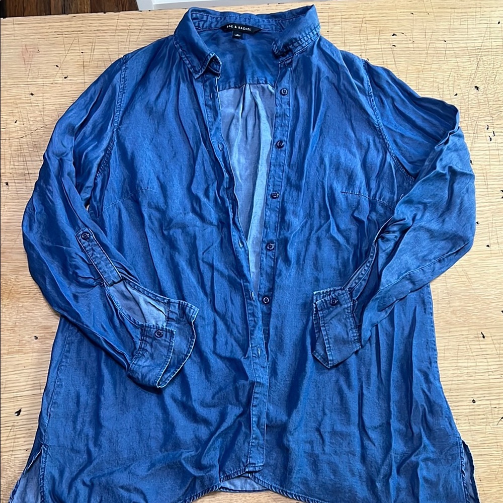 Woman's Blue Denim Shirt. Lightweight.
